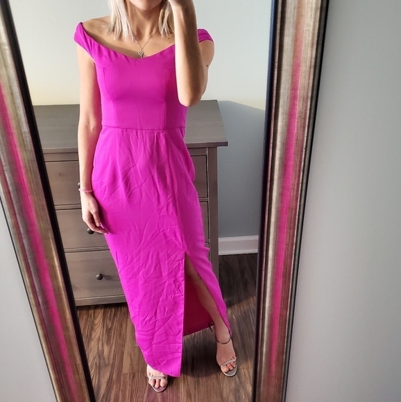 NEW Bariano Australia Rasberry Pink Maxi Dress - Picture 1 of 5